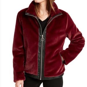 NWT Bar III Faux Fur Zip-Front Jacket